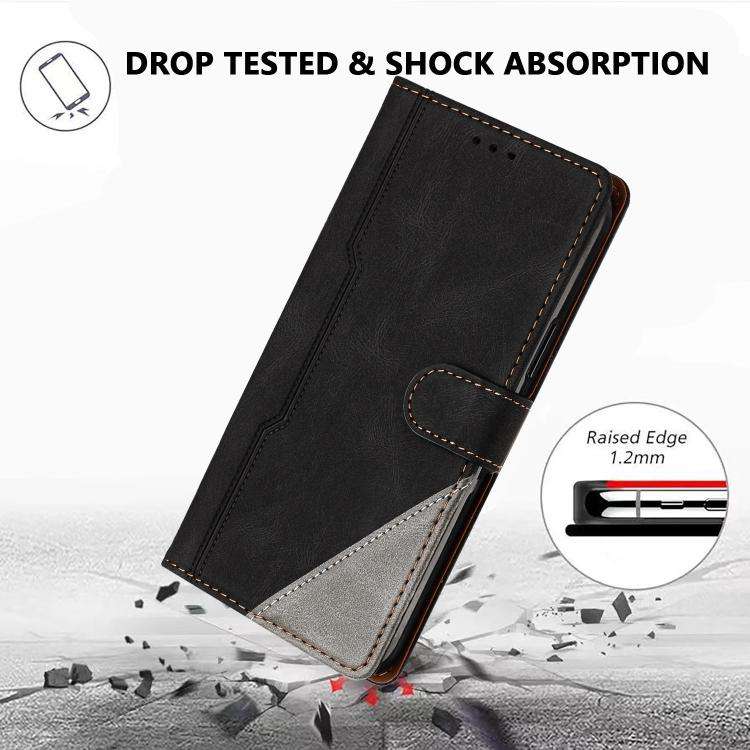 For Ulefone Note 20 Pro Color Matching Buckle Clasp Vegan Leather Phone Case(Black)