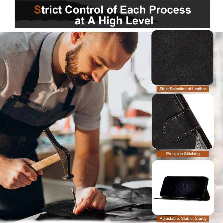 For Ulefone Note 20 Pro Color Matching Buckle Clasp Vegan Leather Phone Case(Black)