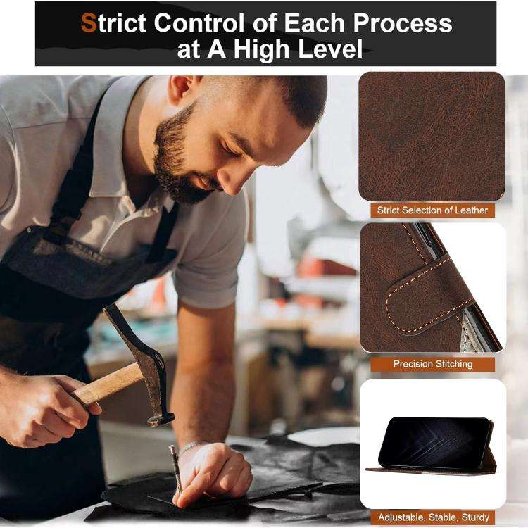 For Ulefone Note 20 Pro Color Matching Buckle Clasp Vegan Leather Phone Case(Brown)