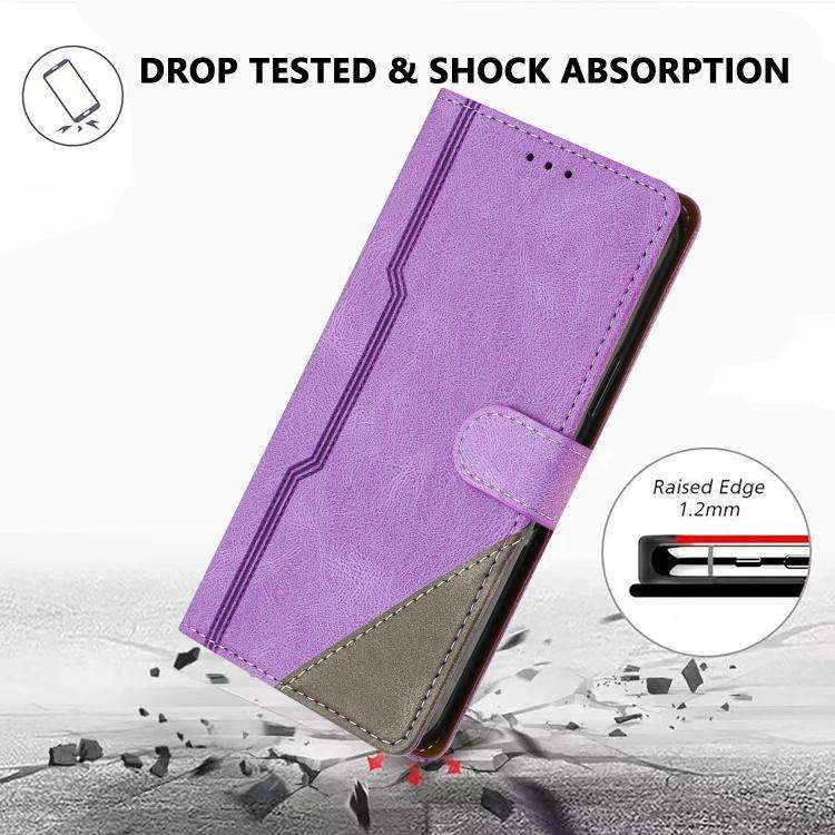For Ulefone Note 20 Pro Color Matching Buckle Clasp Vegan Leather Phone Case(Purple)