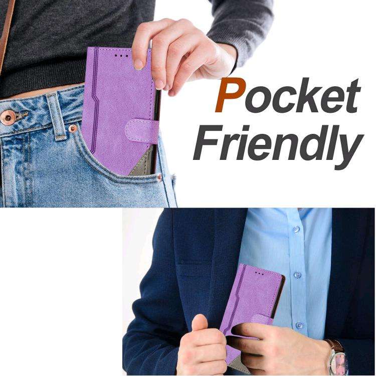 For Ulefone Note 20 Pro Color Matching Buckle Clasp Vegan Leather Phone Case(Purple)
