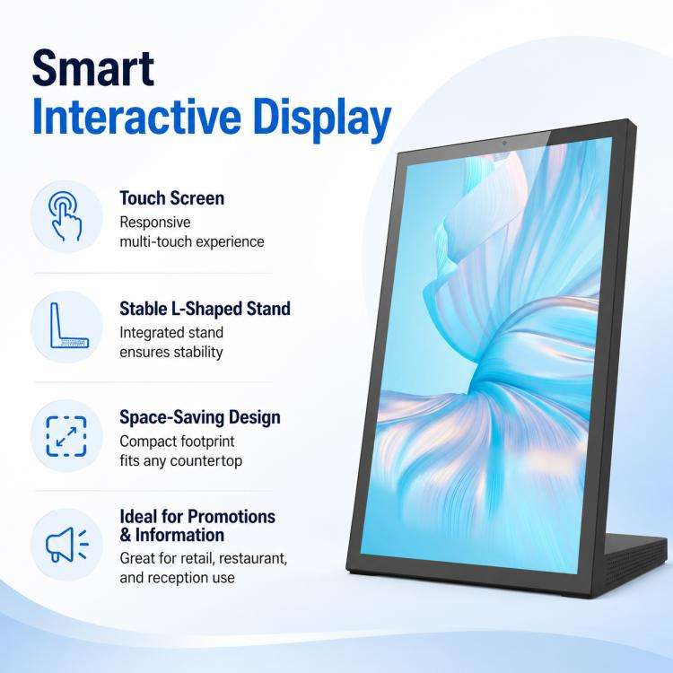 WL1539T 15.6 inch Android OS Commercial Smart Touch Digital Signage, Plug:UK Plug(White)