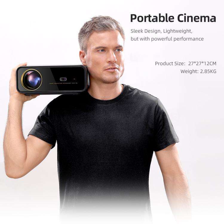 AUN U001 Pro 1080P 2050ANSI For Google TV Android 14 OS Smart Projector, Plug:AU Plug(Black)
