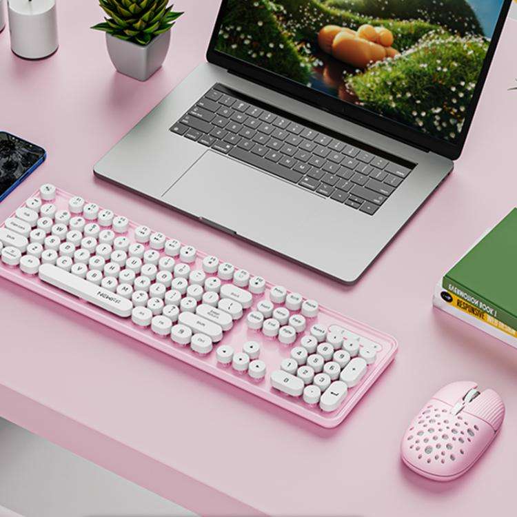 SHIPADOO EF128 2.4G 4800 DPI Wireless Keyboard Mouse Set, Solid Color Series(Pink)