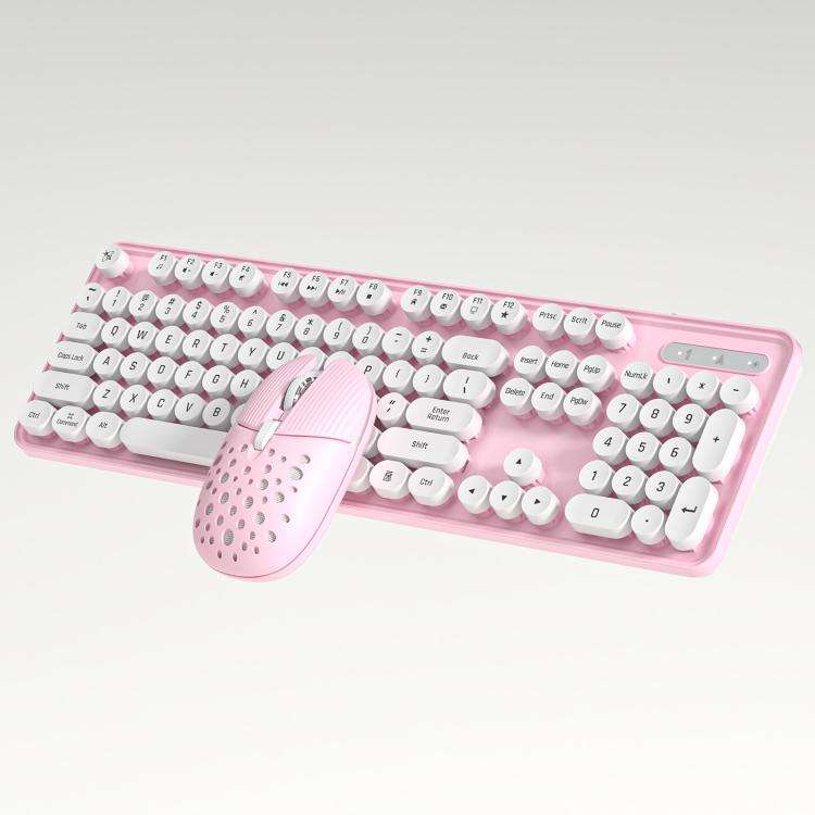SHIPADOO EF128 2.4G 4800 DPI Wireless Keyboard Mouse Set, Solid Color Series(Pink)