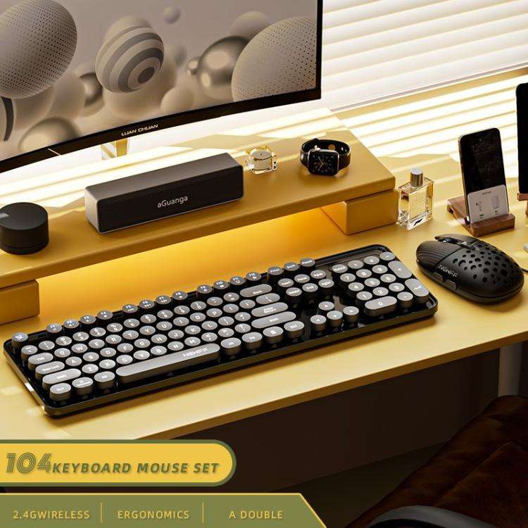 SHIPADOO EF128 2.4G 4800 DPI Wireless Keyboard Mouse Set, Solid Color Series(Green)