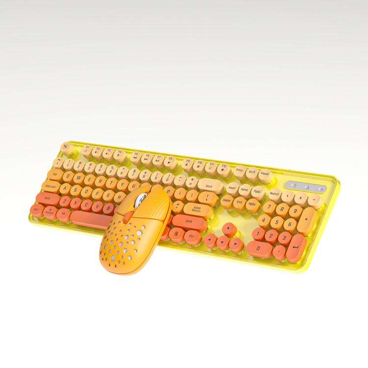 SHIPADOO EF128 2.4G 4800 DPI Wireless Keyboard Mouse Set, Color Mixing Series(Yellow)