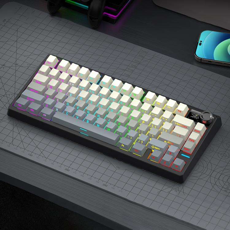 SHIPADOO JK750 Blue Switch RGB 79 Keys Three Modes Mechanical Keyboard(Midnight Sun)