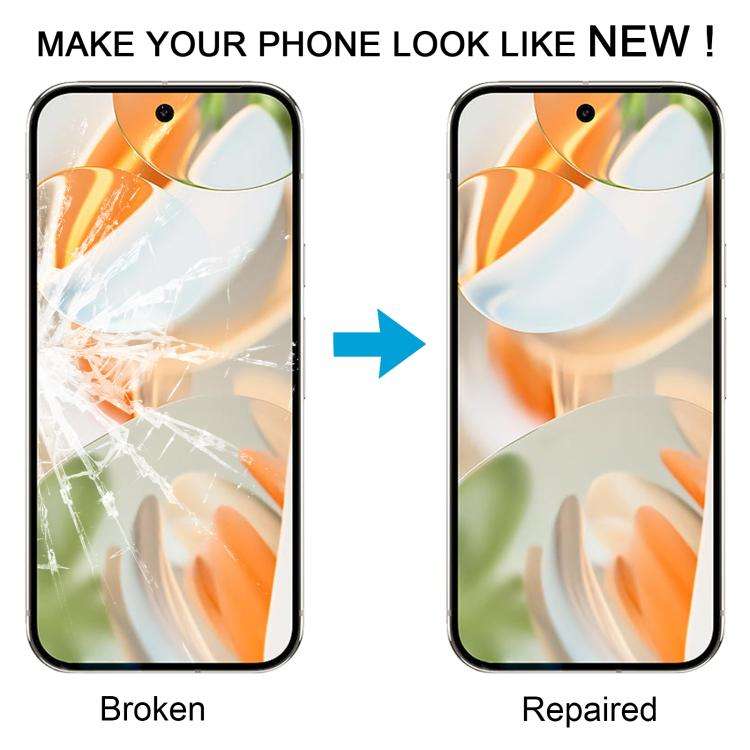 For Google Pixel 9 Pro 5pcs Front Screen Outer Glass Lens with OCA Optically Clear Adhesive