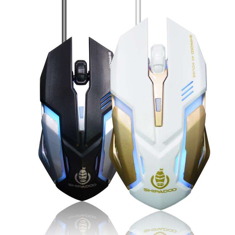 SHIPADOO S150 4D 1600 DPI Ergonomic Optical USB Wired Mouse(White)