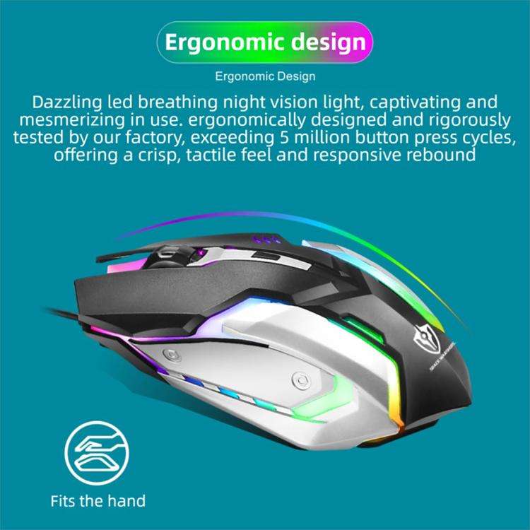SHIPADOO S150 4D 1600 DPI Ergonomic Optical USB Wired Mouse(White)