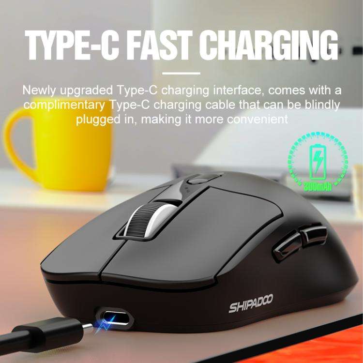 SHIPADOO A7 2.4GHzx Wireless BT Dual-Mode Mouse(White)
