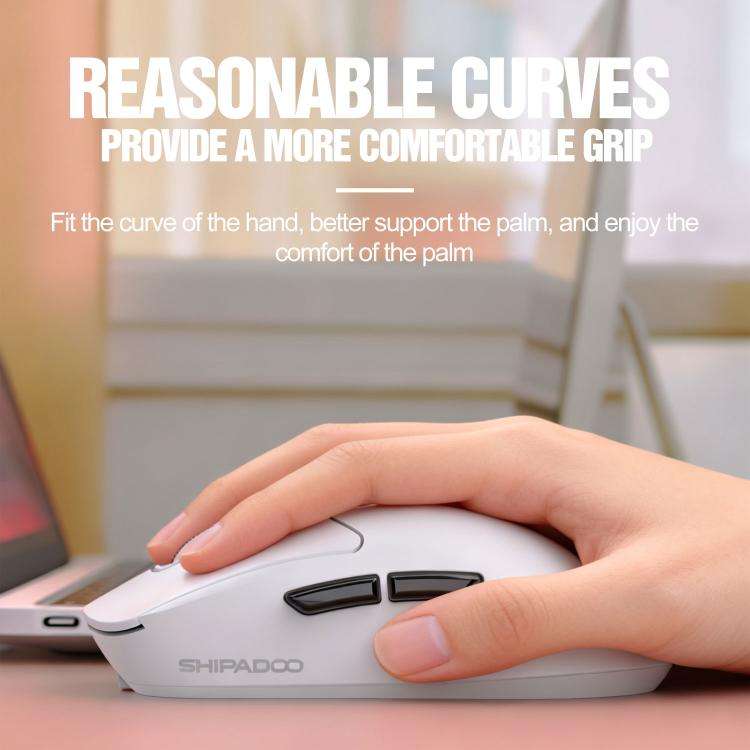 SHIPADOO A7 2.4GHzx Wireless BT Dual-Mode Mouse(White)