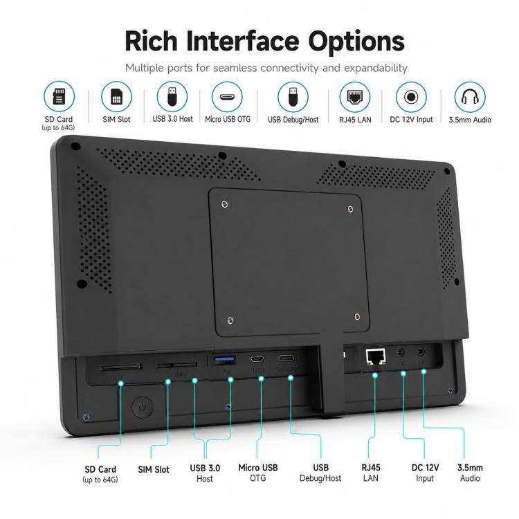 WF1036T 10.1 inch HD Touch Screen Digital Signage, 2GB+16GB, Android 11 RK3566 Quad Core, Plug:US...