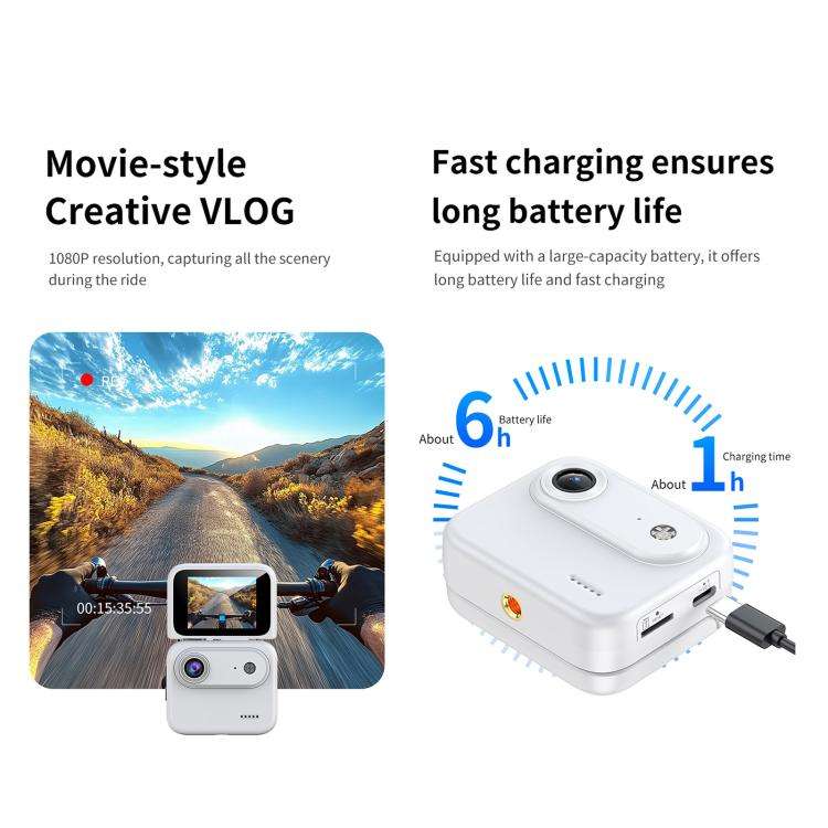 Y360 2.0 inch Screen 140 Degrees Wide Angle 4K Sport Action Camera(White)