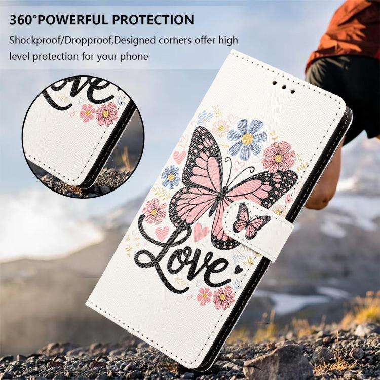 For Ulefone Note 20 Pro CH002 Colored Drawing Buckle Clasp Vegan Leather Phone Case(Pink Butterfl...