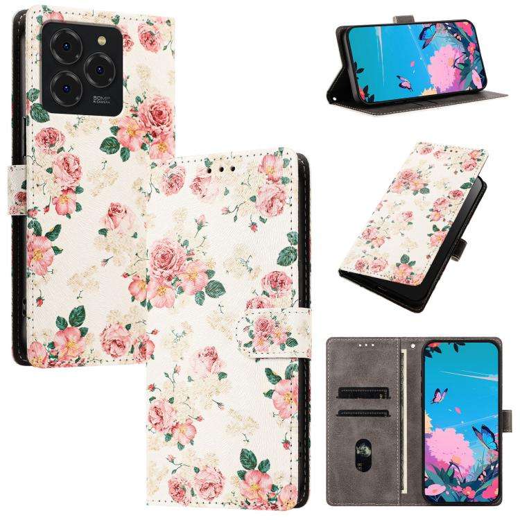 For Ulefone Note 20 Pro CH002 Colored Drawing Buckle Clasp Vegan Leather Phone Case(Roses)