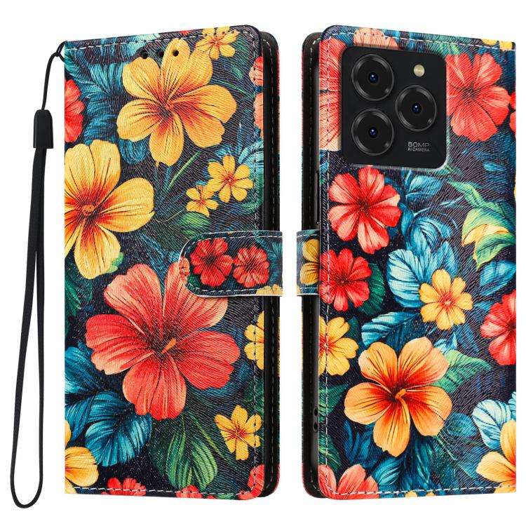 For Ulefone Note 20 Pro CH002 Colored Drawing Buckle Clasp Vegan Leather Phone Case(Hibiscus)