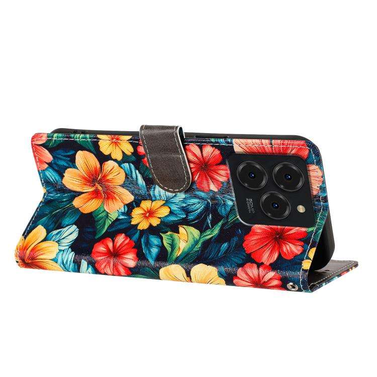 For Ulefone Note 20 Pro CH002 Colored Drawing Buckle Clasp Vegan Leather Phone Case(Hibiscus)