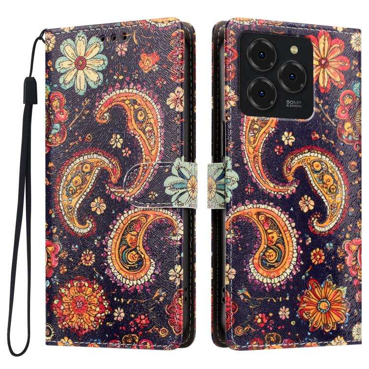 For Ulefone Note 20 Pro CH002 Colored Drawing Buckle Clasp Vegan Leather Phone Case(Paisley Pattern)