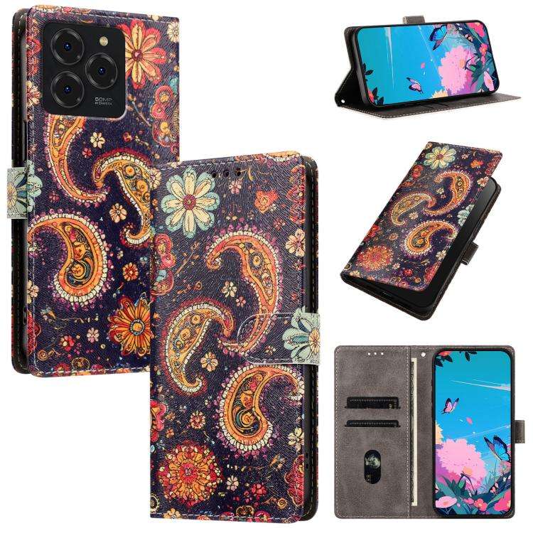 For Ulefone Note 20 Pro CH002 Colored Drawing Buckle Clasp Vegan Leather Phone Case(Paisley Pattern)
