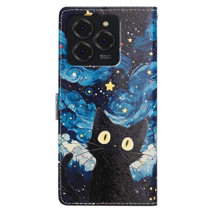 For Ulefone Note 20 Pro CH002 Colored Drawing Buckle Clasp Vegan Leather Phone Case(Star Cat)