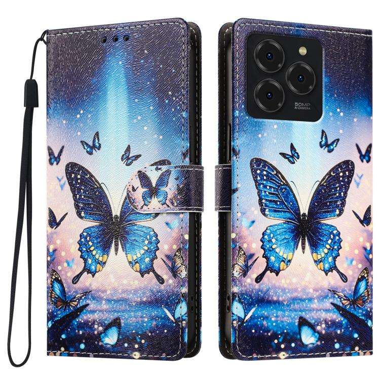 For Ulefone Note 20 Pro CH002 Colored Drawing Buckle Clasp Vegan Leather Phone Case(Fluorescent B...