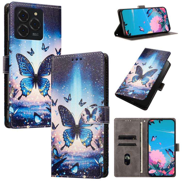 For Ulefone Note 20 Pro CH002 Colored Drawing Buckle Clasp Vegan Leather Phone Case(Fluorescent B...