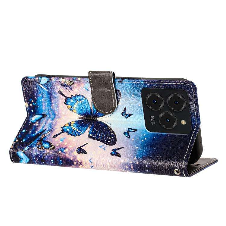 For Ulefone Note 20 Pro CH002 Colored Drawing Buckle Clasp Vegan Leather Phone Case(Fluorescent B...