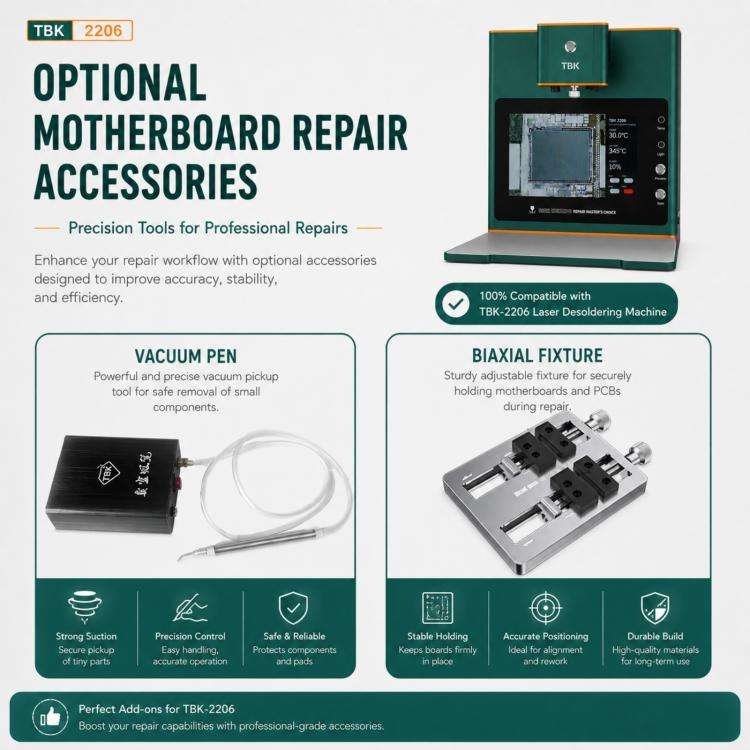 TBK TBK-2206 45W High-Power Intelligent Laser Desoldering Machine with HD Display, Plug:UK Plug