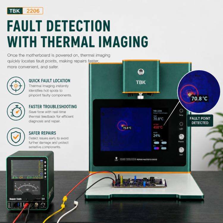 TBK TBK-2206 45W High-Power Intelligent Laser Desoldering Machine with HD Display, Plug:EU Plug