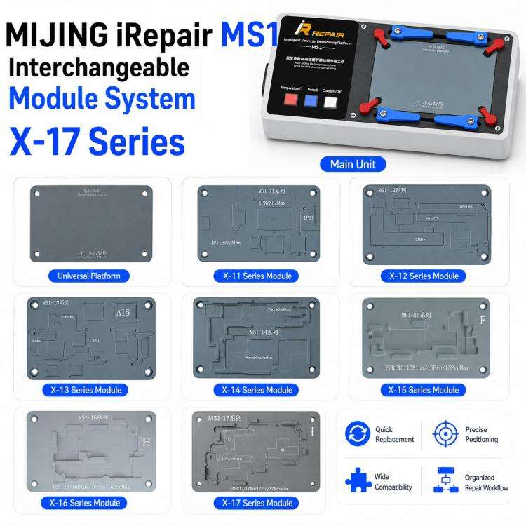 Mijing MS1 Intelligent Desoldering Platform for iPhone X-17 Pro Max, Plug:EU Plug