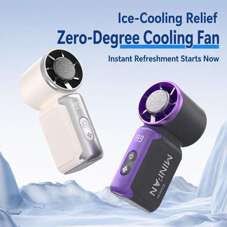 K813 Mini High Speed Cooling Fan with Digital Display(Black)