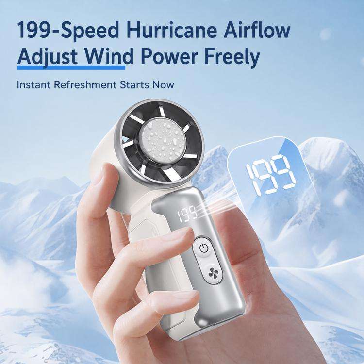 K813 Mini High Speed Cooling Fan with Digital Display(Pink)