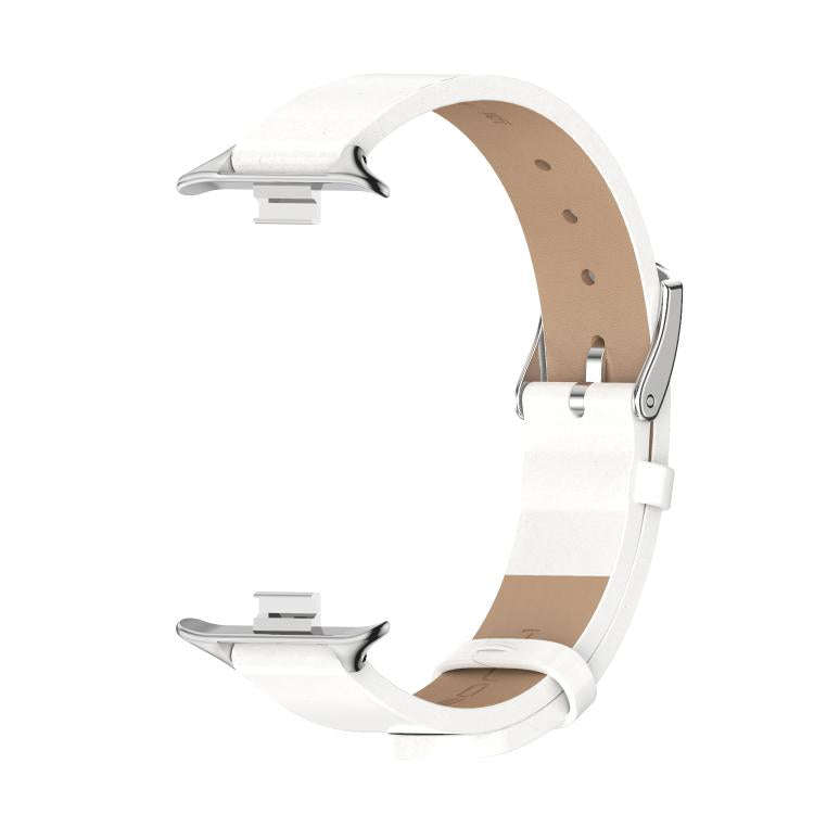 For Xiaomi Band 10 Pro / Redmi Watch 6 / 5 MIJOBS Microfiber Vegan Leather Watch Band(White Silver)