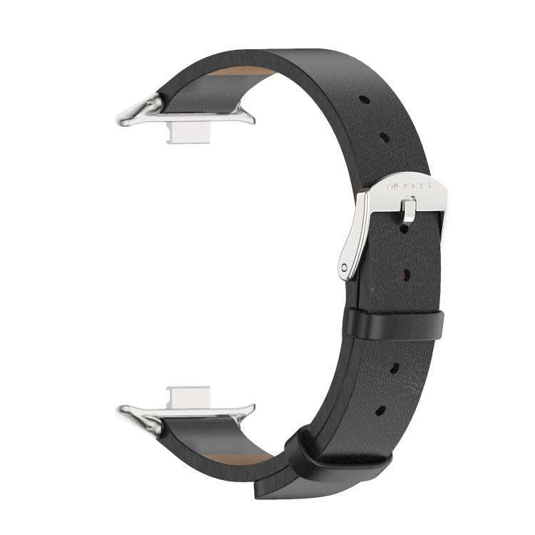 For Xiaomi Band 10 Pro / Redmi Watch 6 / 5 MIJOBS Microfiber Vegan Leather Watch Band(Black Silver)
