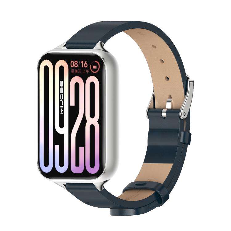 For Xiaomi Band 10 Pro / Redmi Watch 6 / 5 MIJOBS Microfiber Vegan Leather Watch Band(Blue Silver)