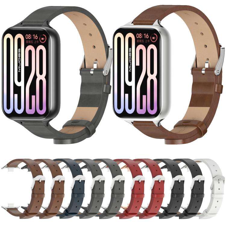 For Xiaomi Band 10 Pro / Redmi Watch 6 / 5 MIJOBS Microfiber Vegan Leather Watch Band(Blue Silver)