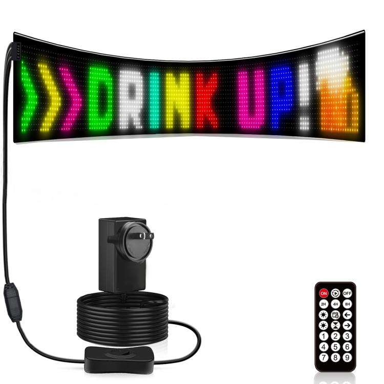16 x 144 Pixels  Ultra-Thin Waterproof Programmable LED Flexible Matrix Display Screen, Plug:UK Plug