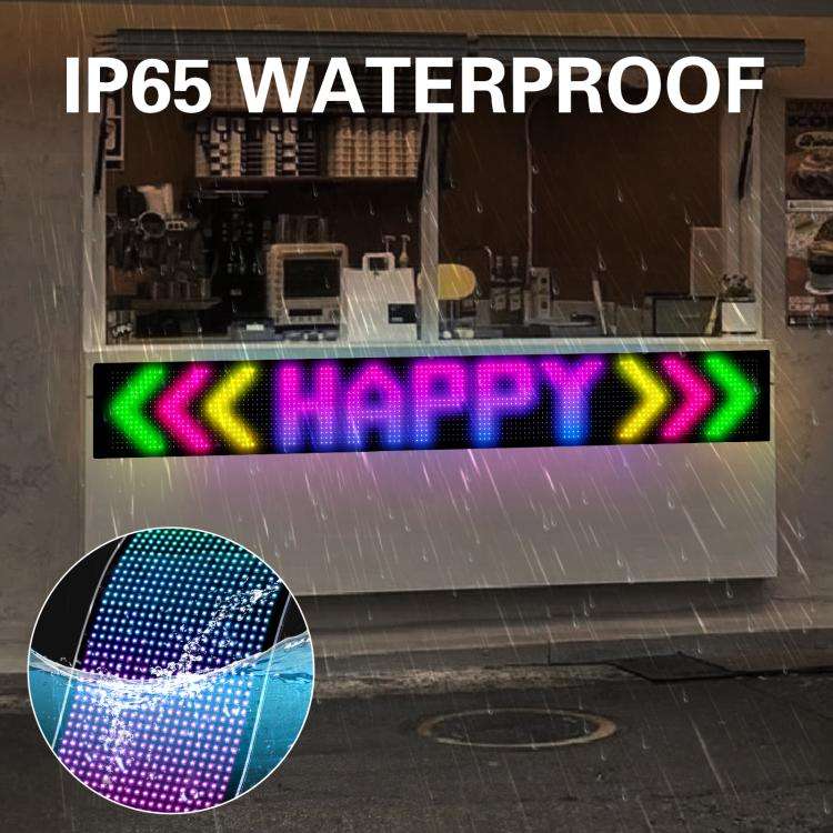 16 x 144 Pixels  Ultra-Thin Waterproof Programmable LED Flexible Matrix Display Screen, Plug:USB ...