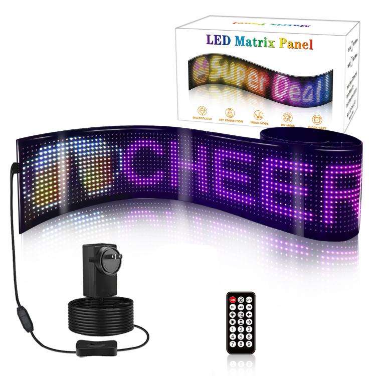 16 x 144 Pixels  Ultra-Thin Waterproof Programmable LED Flexible Matrix Display Screen, Plug:US Plug