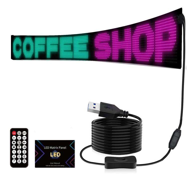 16 x 192 Pixels Ultra-Thin Waterproof Programmable LED Flexible Matrix Display Screen, Plug:USB Plug