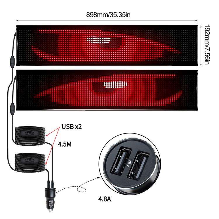 2pcs 16 x 96 Plus Pixels  Ultra-Thin Waterproof Programmable LED Flexible Matrix Display Screen, ...