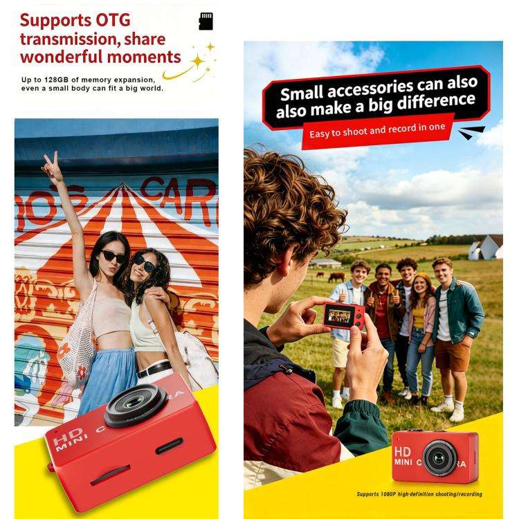 S4 1080P HD Digital Mini Thumb Pocket Camera(Yellow)