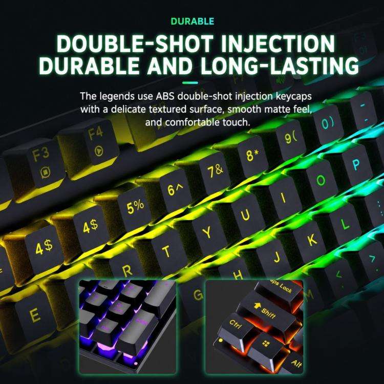 SHIPADOO D500 Colorful Illuminated Wired Keyboard Mouse Set(Word Transparency)