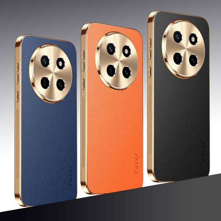 For Honor X80 Pro Max Electroplated Frame Litchi Texture PC + TPU Vegan Leather Phone Case(Black)