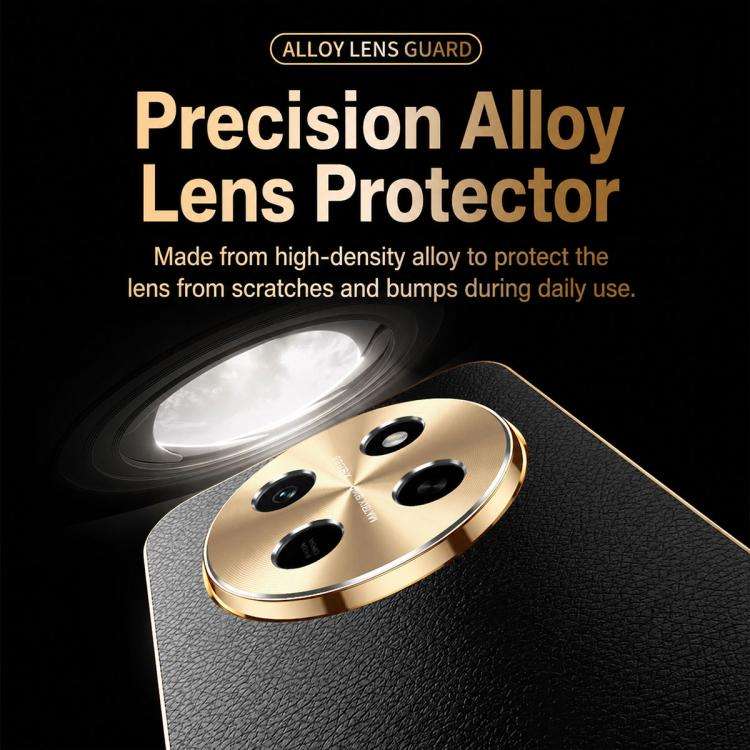 For Honor X80 Pro Max Electroplated Frame Litchi Texture PC + TPU Vegan Leather Phone Case(Black)