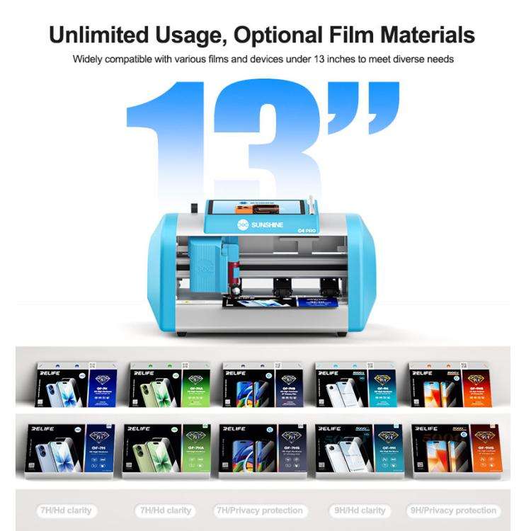 SUNSHINE C4 Pro 13-inch Intelligent High-Hardness Film Cutting Machine, Plug:EU Plug
