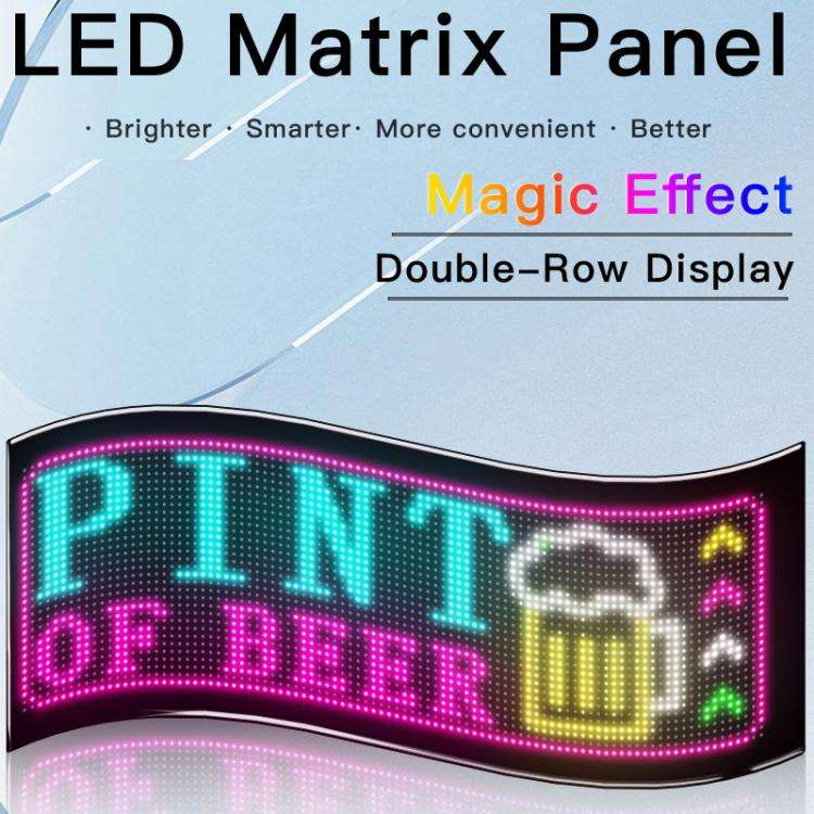 Double Row Ultra-Thin Waterproof LED Flexible Advertising Matrix Display Screen, Type:USB 32x96 P...