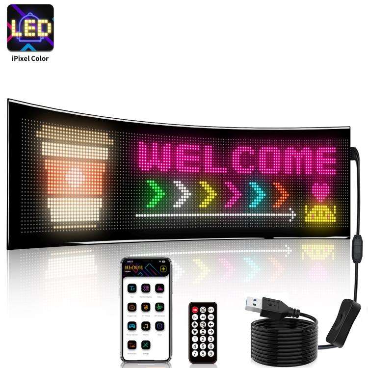 Double Row Ultra-Thin Waterproof LED Flexible Advertising Matrix Display Screen, Type:USB 32x128 ...